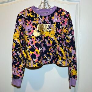 Nike violet navy yellow graffic sweatshirt sz 10,12